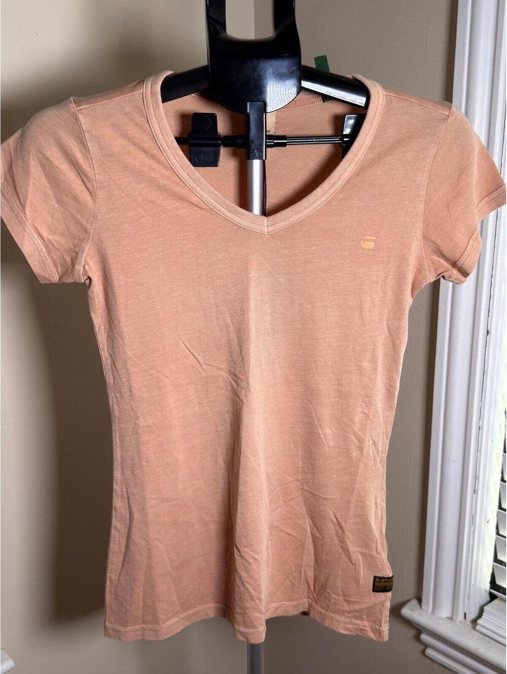 G-Star‎ RAW Eyben Slim V-Neck T-Shirt Women’s XS Tuscany Pink NWT